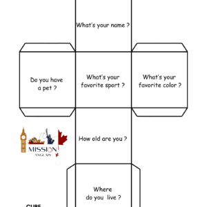 Cube de questions en anglais à construire : un outil ludique pour pratiquer l'expression orale en classe, adapté aux élèves DYS.