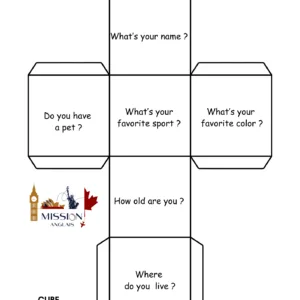 Cube de questions en anglais à construire : un outil ludique pour pratiquer l'expression orale en classe, adapté aux élèves DYS.